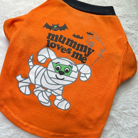 Other - Halloween “Mummy Loves Me” Orange Dog Sweater